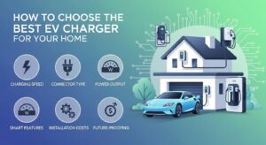 Home electric vehicle EV charger installation showing the best options for charging at home