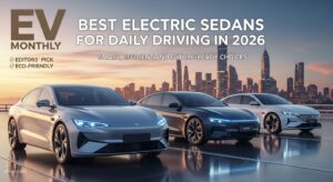 Tesla Model 3 2026 electric sedan parked in city street for daily commuting