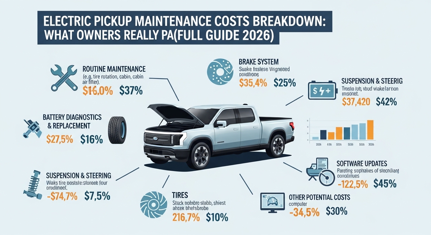 Electric pickup vs gasoline truck maintenance cost comparison chart