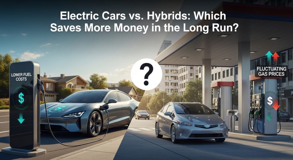 Electric cars vs hybrid cars comparison showing design, charging, and fuel efficiency differences