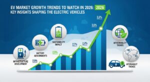Electric vehicles market growth trends in 2026 with rising EV adoption and futuristic cars