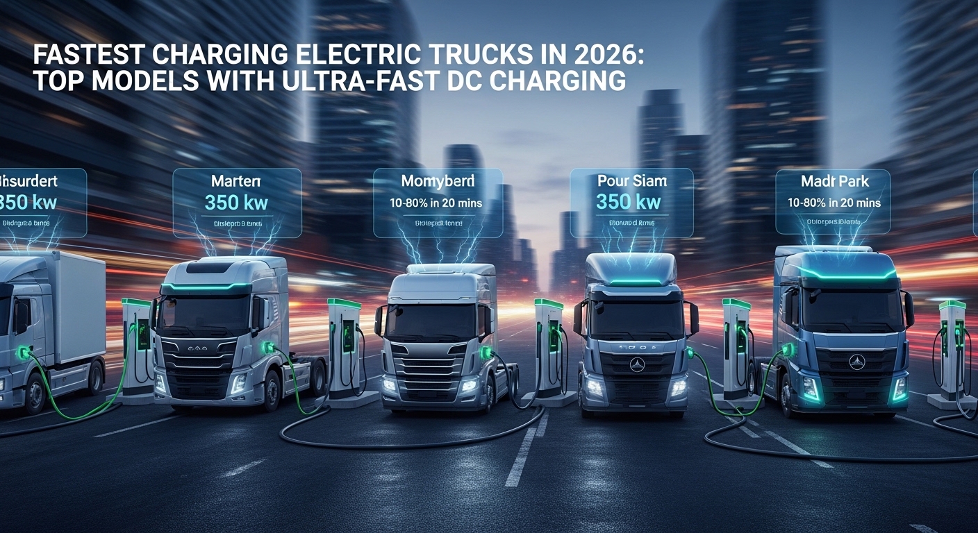 Fastest charging electric truck 2026 at ultra-fast DC charging station with 800V architecture